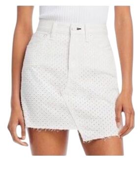 Rag & Bone Woman’s White Tweed Denim Kayla Mini Skirt Size 31 = 10/12